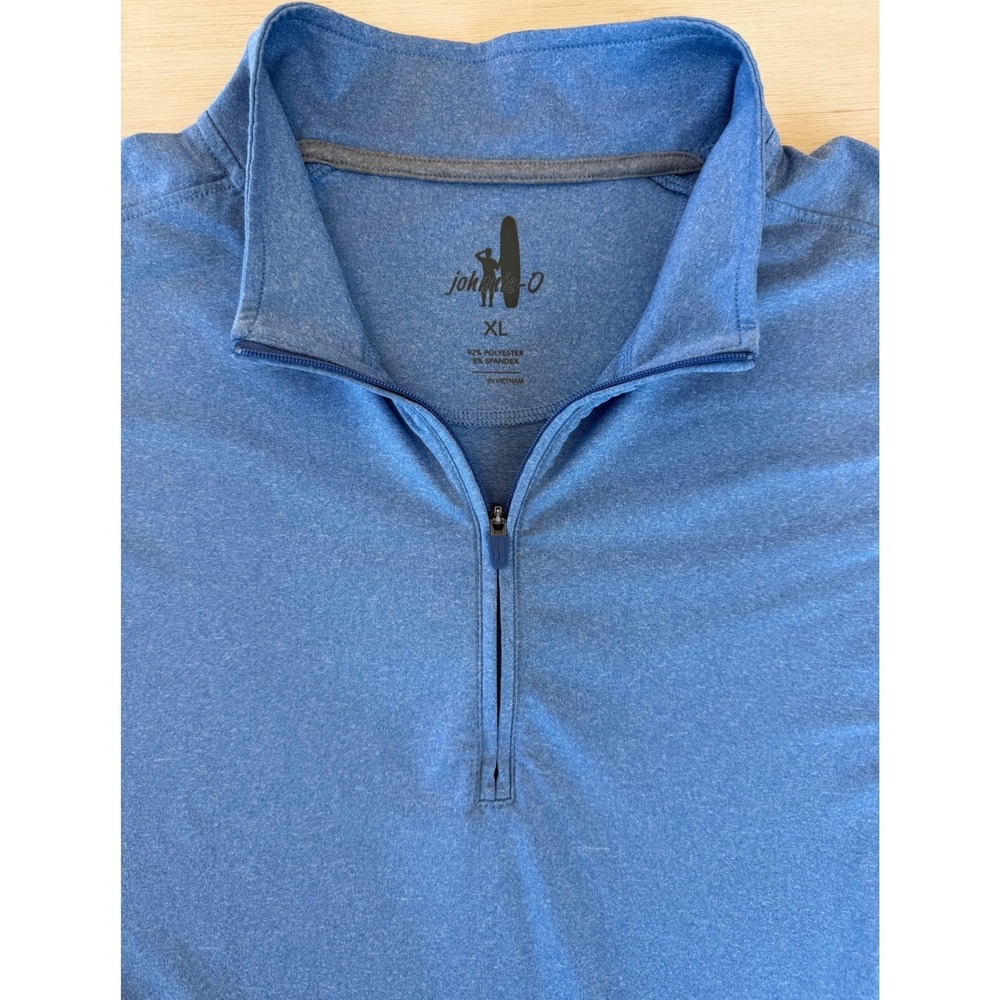 Johnnie-O Mens XL Sully Quarter Zip Pullover Blue Heather Performance Golf Shirt